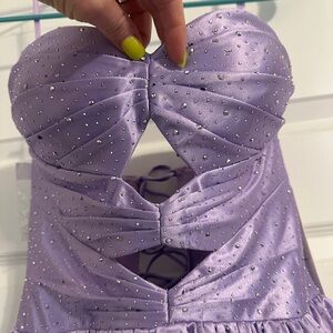 Elegant Strapless Lavender Dress